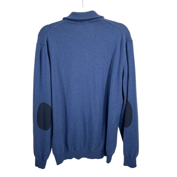 Enzo Mantovani Pullover Polo Sweater Large Cashmere Blue Knitted Italian Made - Picture 7 of 10